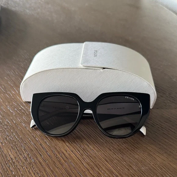 Prada Black White 52mm cat eye Sunglasses for Women w case Prada 52mm Cat Eye Sunglasses | Nordstrom main image 2